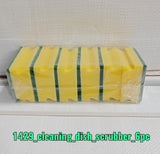 2-in-1 scrub sponge pad, perfect for cleaning kitchen sinks and bathroom surfaces.