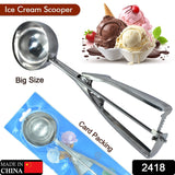 Ice Cream Serving Scoop | Stainless Steel Premium Quality Ice Cream Serving Spoon Scooper with Trigger Release