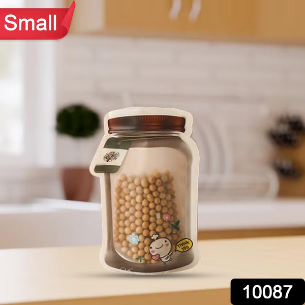 Plastic Transparent Small Jar Shaped Pouch With Zipper (1 Pc)