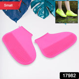 Non-Slip Silicone Rain Reusable Anti skid Waterproof Fordable Boot Shoe Cover (Small Size/ 1 Pair)