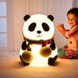 Panda 7-Color LED Silicone Touch Lamp (1 Pc) with Rechargeable Night light and Touch Gesture for Kids’ Room, Soft Glow Decor for a Peaceful Sleep and an Adorable Christmas Gift (1 Pc)