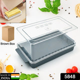 5848 Butter storage box with slicer for easy cutting,cheese butter organizer dispenser for kitchen refrigerator,Transparent plastic butter box with lid,butter cutter slicer storage tray (1 Pc)