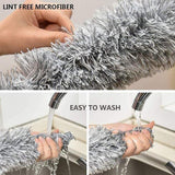 Microfiber Dusters for Cleaning, Telescoping Feather Duster with 100 inches Extendable Handle Pole (Free Gifts - 2 Pcs Microfiber wash Basin Hanging Hand Towel )