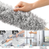 Microfiber Dusters for Cleaning, Telescoping Feather Duster with 100 inches Extendable Handle Pole (Free Gifts - 2 Pcs Microfiber wash Basin Hanging Hand Towel )