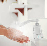 the electric water heater faucet tap, focusing on its cross design and features