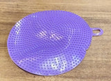 Purple Silicone Dish Scrubber Sponge Mildew Free, Non Stick, Heat Resistant