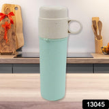 Travel Coffee Cup Portable Water Bottle Wheat Straw Coffee Tea Mug Coffee Mug with Lids for Coffee Tea Portable for School (300 ML Approx)