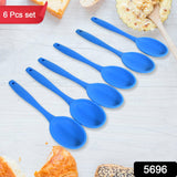 Multipurpose Silicone Spoon, Silicone Basting Spoon Non-Stick Kitchen Utensils Household Gadgets Heat-Resistant Non Stick Spoons Kitchen Cookware Items For Cooking and Baking (6 Pcs Set)