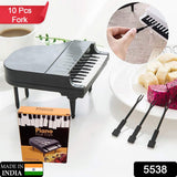 5538 10Pcs/Lot Creative Piano Fruit Forks Set Food Sticks for Dessert Fruit Snack Picking Kitchen Dining Tools (10 Pc Set)