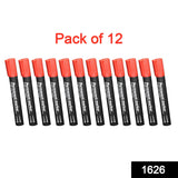 Pack of 12 red whiteboard markers with fine tips