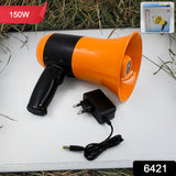 Megaphone Bluetooth 150 Watts Handheld Dynamic Megaphone Outdoor, Indoor PA System Talk / Record / Play / Music / Siren