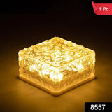 Solar Ice Cube Shaped Garden Light, Ice Cube Shaped Garden Warm Light Outdoor Solar Garden Decorative Lights for Walkway Pathway Backyard Christmas Decoration Parties